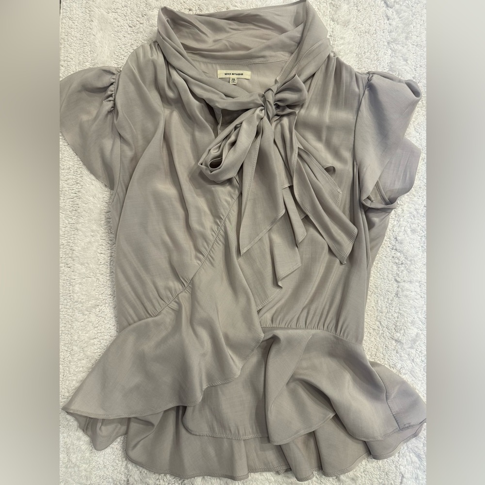 Max studio ruffle top